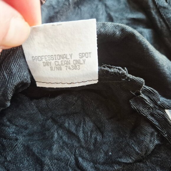 Vintage Spencer Alexis USA Slinky Beaded Asymmetrical Hem Top Long Sleeve Black - Picture 11 of 14